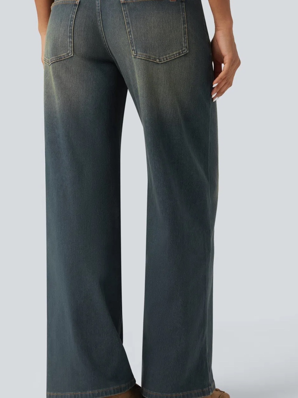 NWT Halara Flex Asymmetric Low Rise Wide Leg Jeans Size S Petite - Picture 4 of 6